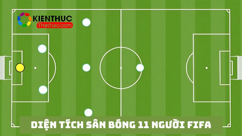 Diện tích sân bóng 11 người tiêu chuẩn FIFA là bao nhiêu? 