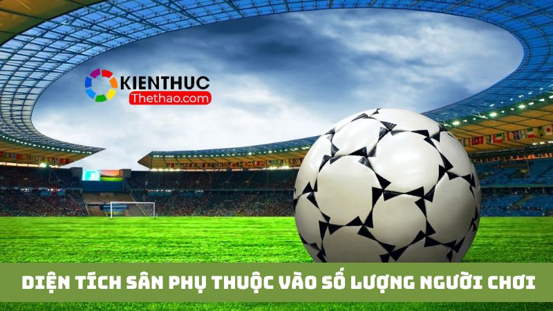 Diện tích sân tiêu chuẩn phụ thuộc vào số lượng người chơi 