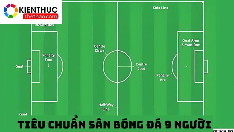 Kích thước tiêu chuẩn dành cho sân bóng 9 người 